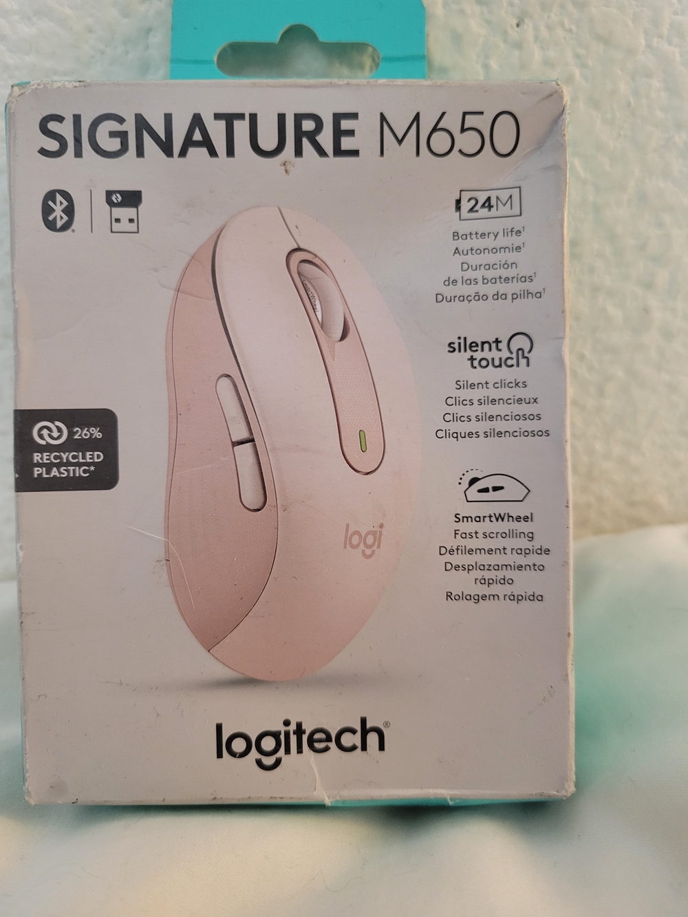 Logitech Signature M650 Wireless Mouse - Pink